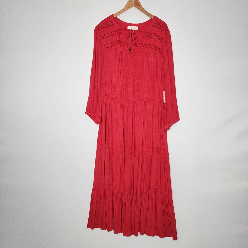 Nurture Red Peasant Boho Dress Women's Size 2X NWT